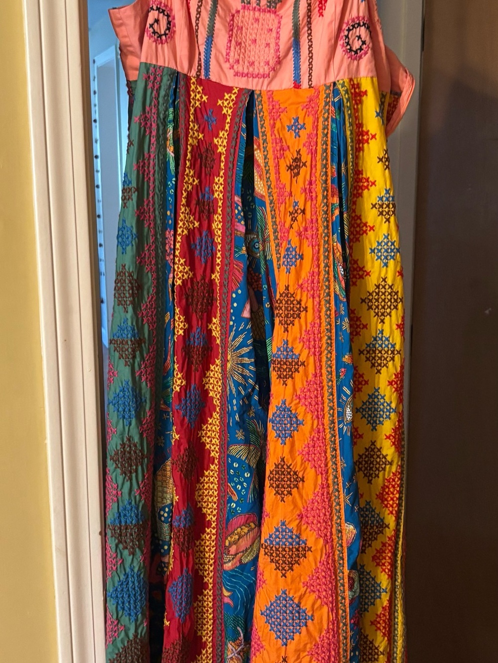 Farm Rio Boho Patchwork Maxi Dress in Bright Multi - Picture 4 of 4